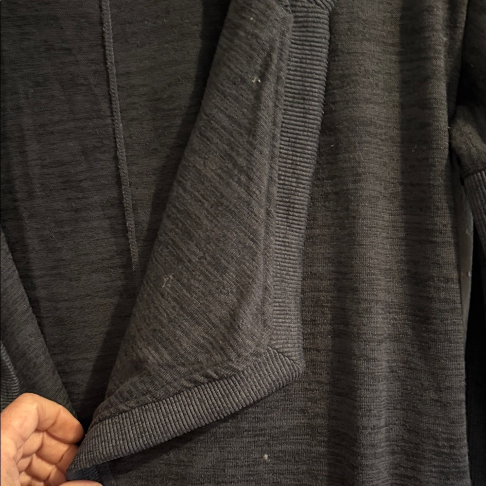 Athleta Charcoal Gray Hooded Open Front Jacket XSmall - Picture 4 of 10